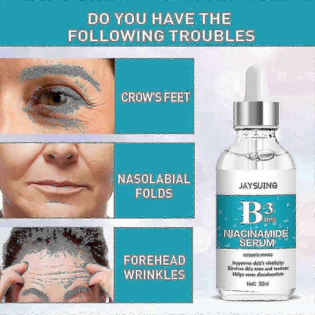 Jaysuing Niacinamide Anti-Wrinkle Essence Hydrates, Firms Skin, Diminishes Fine Lines around the Eyes and Nasolabial Wrinkles Essence Anti-Aging Skin