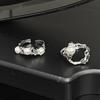 Niche Design French Pearl Ring Personality Women'S Folds Lava Cold Wind Advanced Sense Open Ring Tide