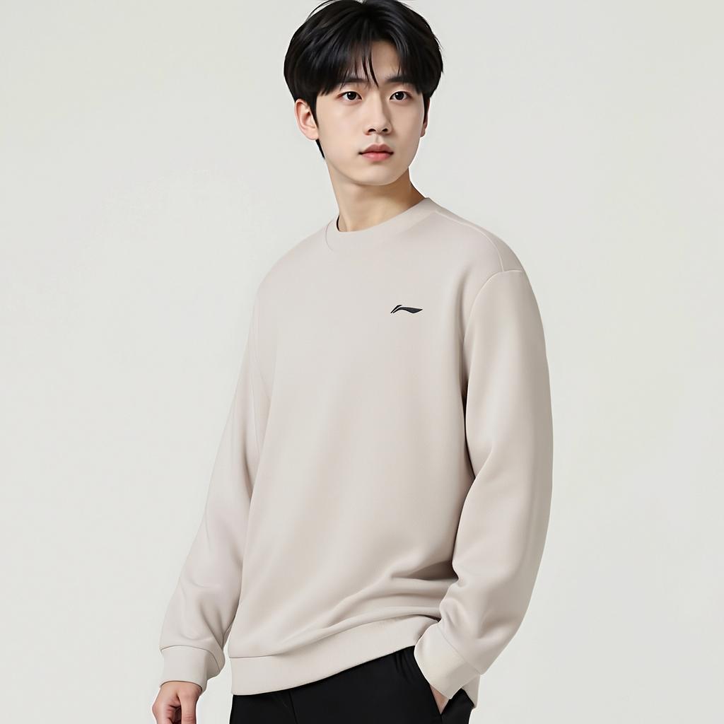 Li Ning Sweatshirts Unisex Seed Yellow Gray Moderate AWDVG77-3