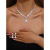 Jewelry High-end Crystal Gem Ladies Water Drop Necklace Earrings Bracelet Ring