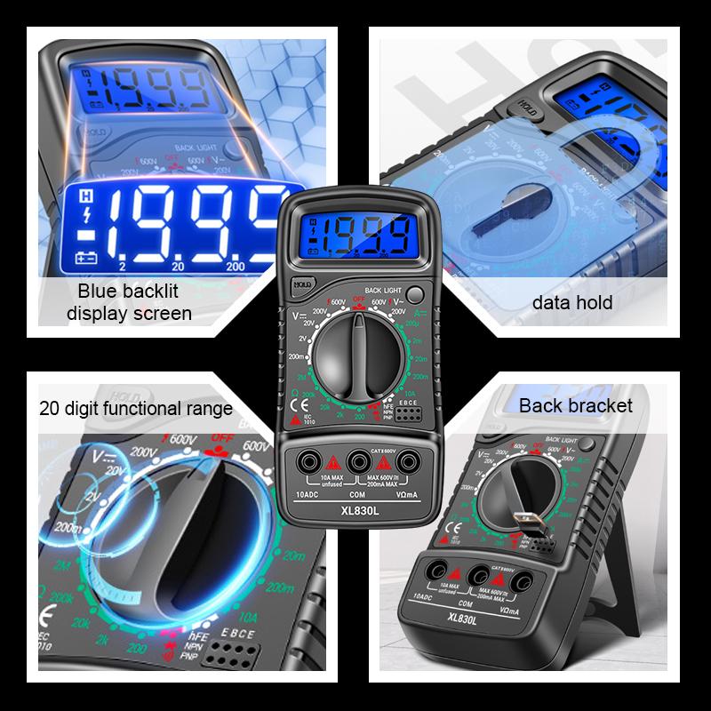 Digital Multimeter High Precision Voltage and Current Meter Intelligent Portable Small Multifunction Handheld Pro Detector Tool