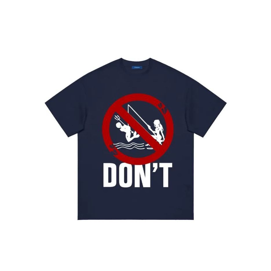 Humor No Fishing Printed Pure Cotton T-shirt Men and Women with The Same Round Neck Cotton Short-sleeved T-shirt  Y2k Vintage