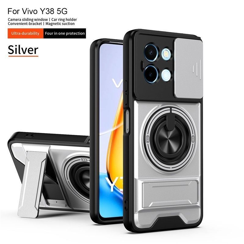 Case For Vivo Y200i Magnetic Stand Window Flip Case Full Lens Protection Shockproof Cover