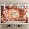 2D Colorful Graffiti Birthday Backdrop Banner with Boombox & Music Notes