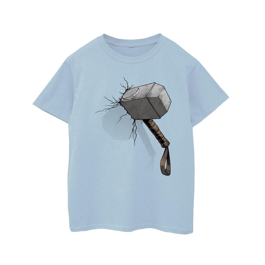 Marvel Universe Girls Thor Hammer Crack Cotton T-Shirt