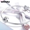 WOSTU Cute Animal Charm 925 Sterling Silver Hamster Beads Fit Original Bracelet Bangle Pendant For Women Jewelry Making CQC1133