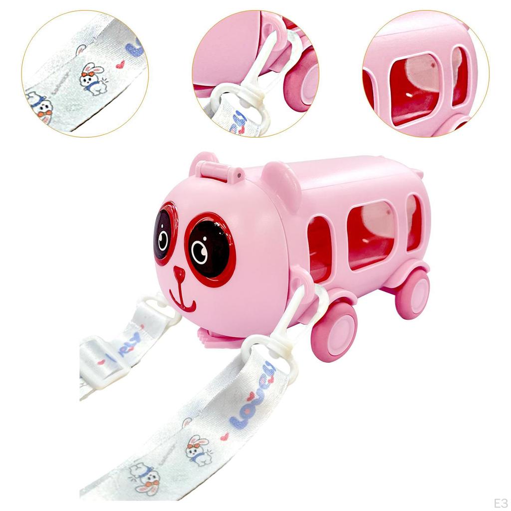 Bus-Trinkflasche für Kinder: Autobecher mit Strohhalm und Riemen - Auslaufsicherer Trinkbecher beweglich