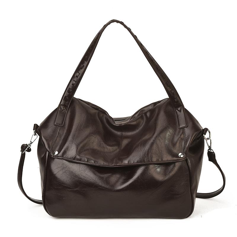 Glossy Faux Leather Hobo Bag Women Fashion Shoulder Bag With Adjustable Strap Soft Texture Handbag Everyday Use
