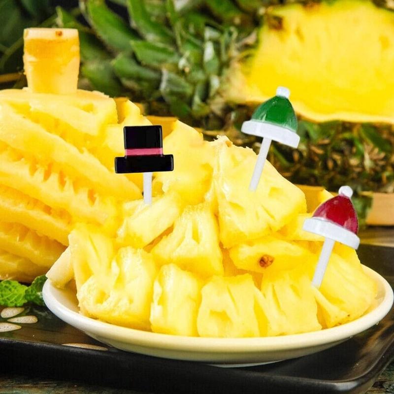 4x Fruit Sign Fork Set for Cake Dessert Pastry Reusable Lunch Box Toothpicks