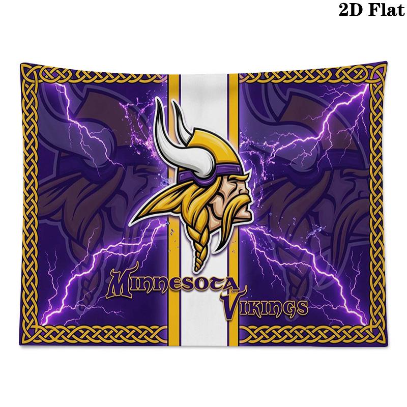 Minnesota Vikings Wandteppich Ästhetischer Wandbehang Bedruckter Stoffdecke Dekorative Wandteppiche für Schlafzimmer Wohnzimmer Heimdekoration