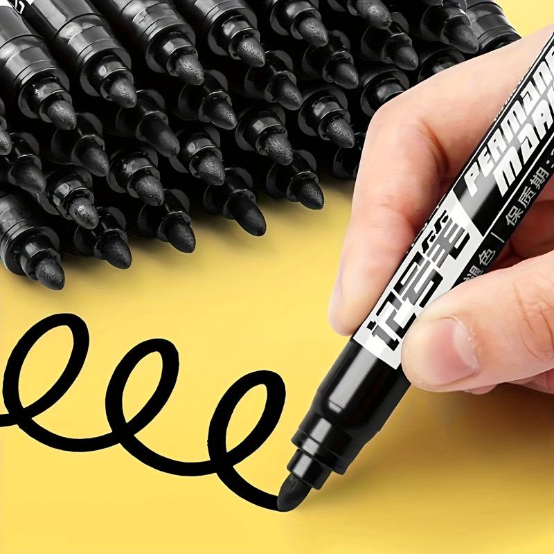10pcs Permanent Marker Set, Waterproof Black Ink High-Capacity Oil-Based Office Supplies for  Office Supplies and Accessories