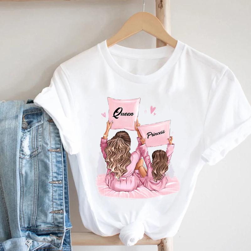Watercolor Short Sleeve Mom Mother Mama 90s Women Clothing Casual Print Tee Top Summer Fashion T-shirt Lady Female Graphic T-shirt