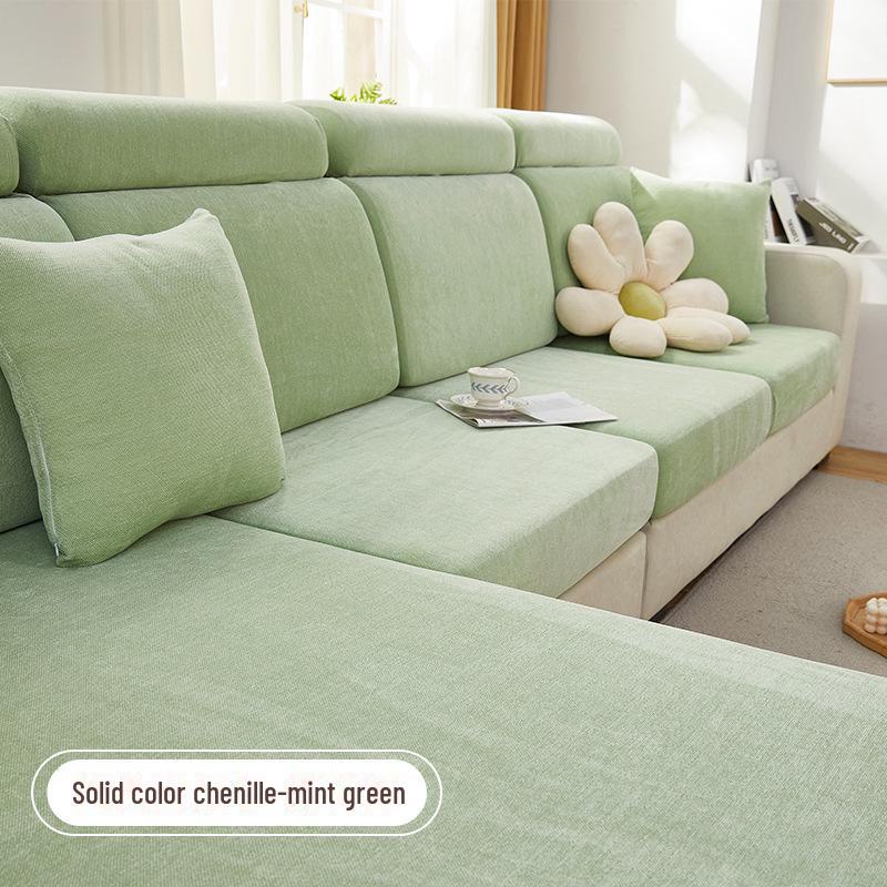 

Чехол для дивана из шенилла, нескользящий, всесезонный, с защитой от царапин Mint Green Chenille - Factory Direct Sale Price