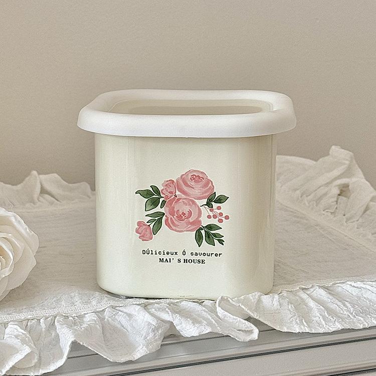 Enameled Retro Fruit Basket Draining Tray Storage Basket Kitchen Accessories Handmade Dishwasher Safe Fruit Serving Bowl