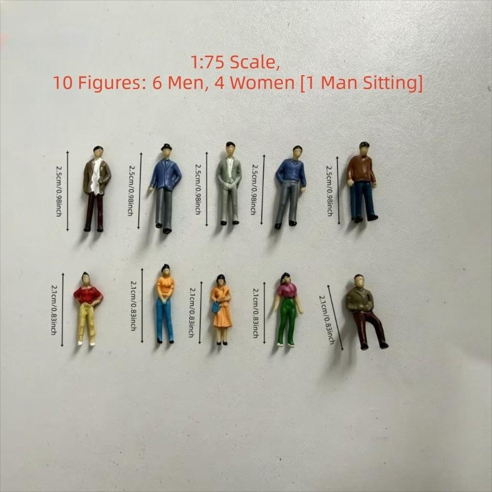 10pcs Colored Sand Table Model Figurines ABS Crafted Hand-Painted Figurines  Model Landscape