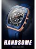 CURREN 8443 Wasserdichte Herren-Quarz-Multifunktionsuhr mit Sechs-Zeiger-Design und Tonnenform