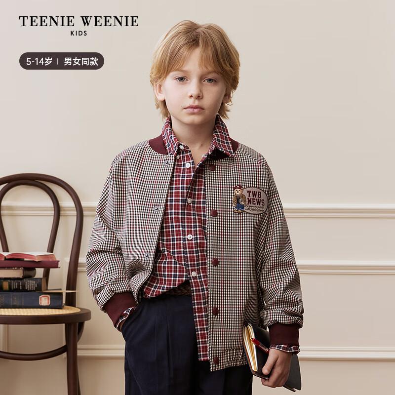 Teenie Weenie Kids Plaid Baseball Jacket 160