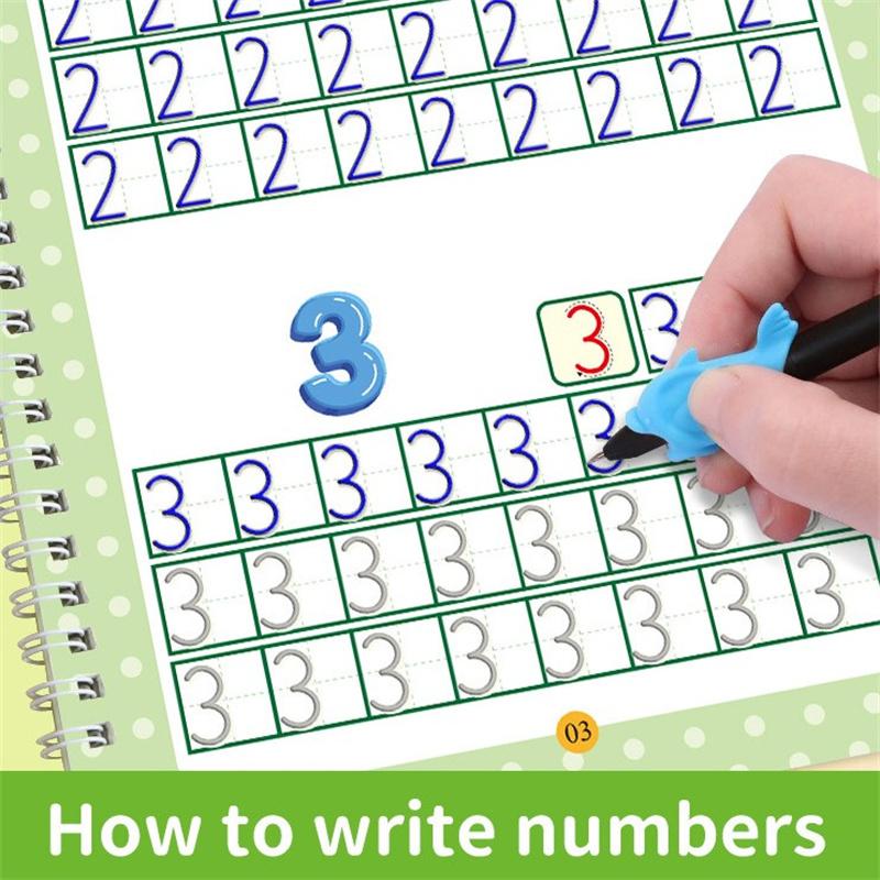 

Прописи для детей для практики письма, набор тетрадей для практики почерка, многоразовая книга для практики для дошкольного возраста 3-5 лет 4pcs