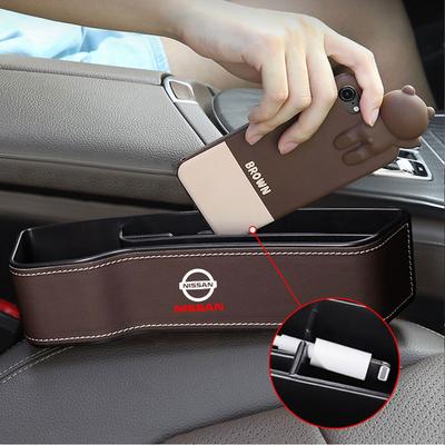 Organizador de Asiento de Coche Relleno para Huecos Portavasos Caja de Almacenamiento para Ranuras del Asiento Accesorios Para Nismo X-trail Qashqai Leaf Tiida GTR