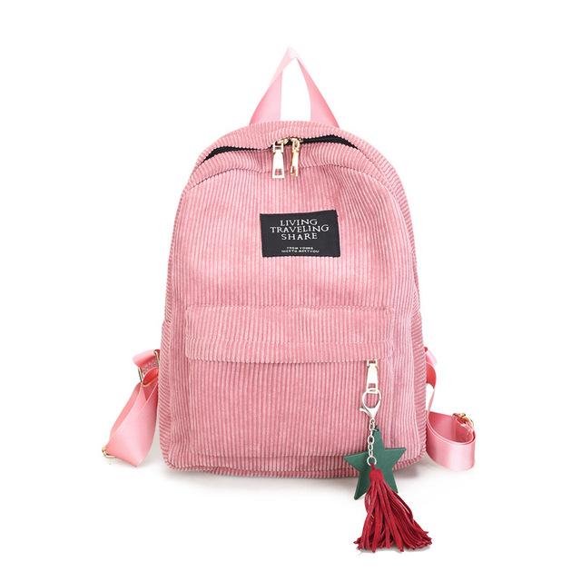 Women Mini Corduroy Backpack Female Soft Canvas Fabric Shoulder Bag Ladies Cute Small Travel Bags Backpack For Teenage Girls