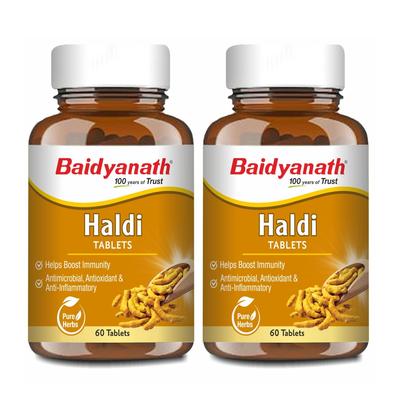 Baidyanath Ayurved Turmeric Tablets 60 Tabs | With Natural Haldi Extract | Helps Boost Immunity, Blood Cleansing, Skin Problems, Strengthen Dige