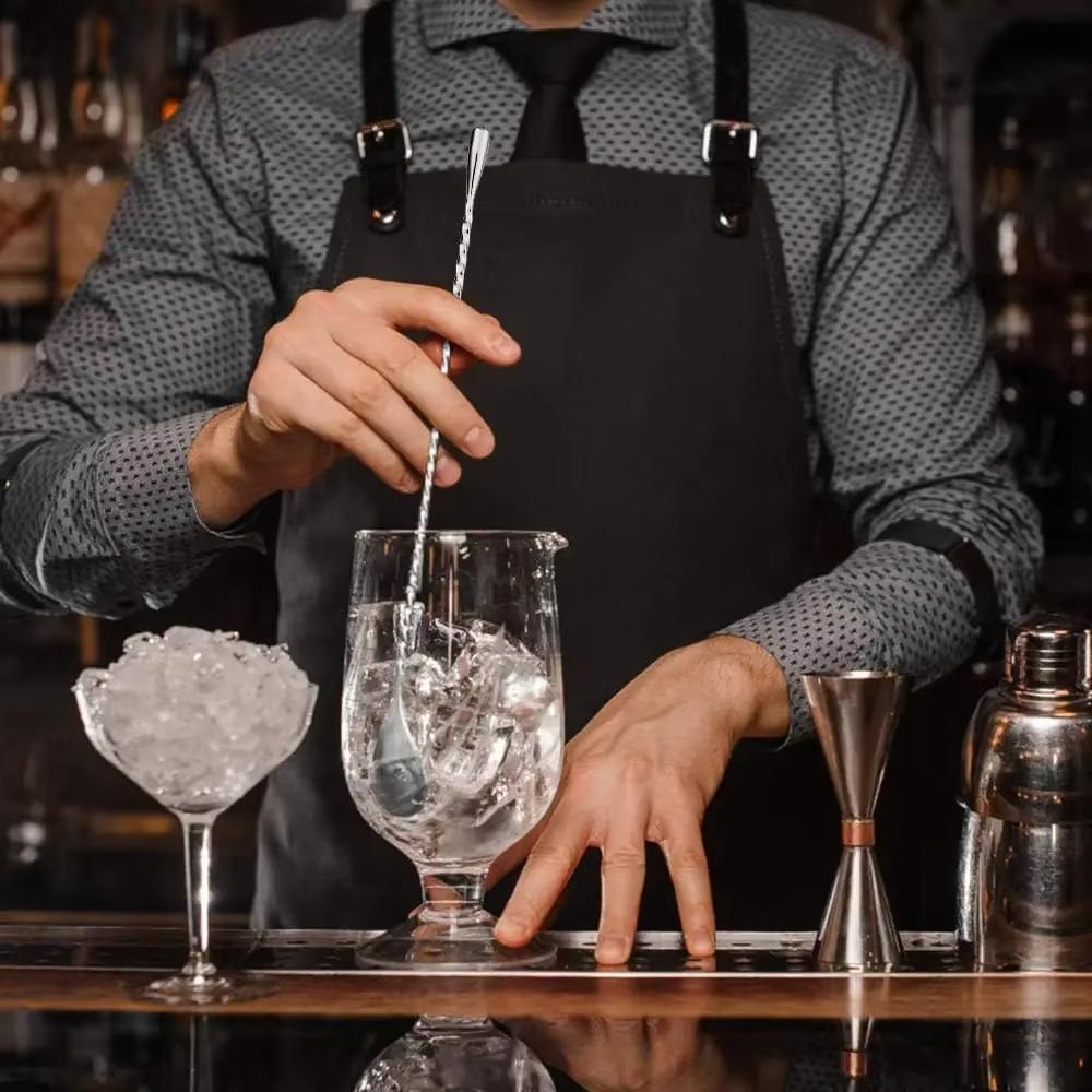 Stainless Steel Measuring Cup with Mixing Spoon Cocktail Jigger Measuring 2.5 Oz /5 Tbsp /75 Ml Liquor Shot Set Bar Accessories
