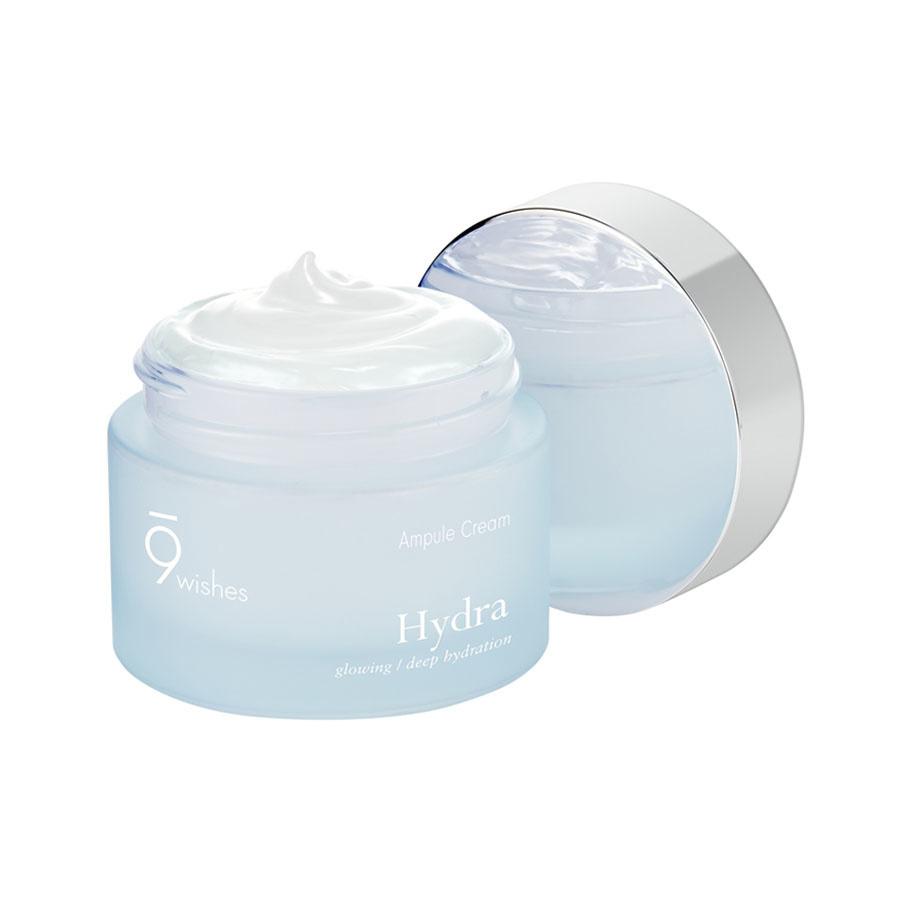 9WISHES Crème Ampoule Hydra 50ml, Hydratation longue durée, Anti-âge, Hydratante, Cosmétiques coréens, Kbeauty, échantillon