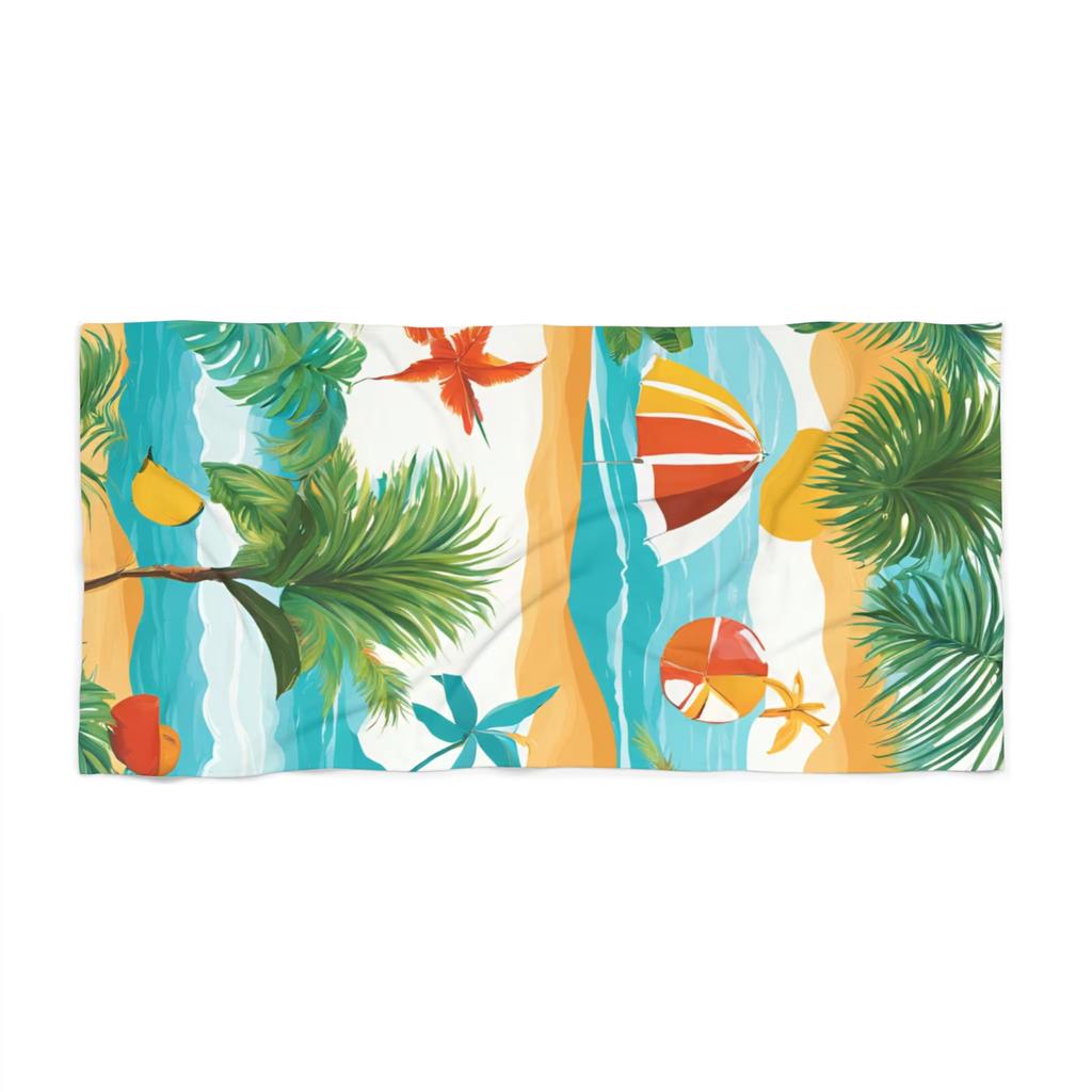 Vintage Sunset Palm Tree Beach Towel Microfiber Lightweight Absorbent Quick Dry Oversized Stylish for Camping Vacation Boho
