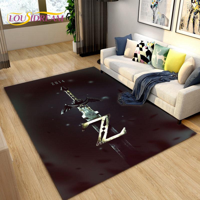 The Legend of Zelda Game Gamer Area Rug,Carpet Rug for Living Room Bedroom Sofa Doormat Decoration,Kid Play Non-slip Floor Mat