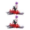 1 Pair Halloween Dog Barrettes Witch Hat Pet Hair Clip Felt Skull Gauze Cobweb Hair Accessories for Puppy Cats Festive Dress-up