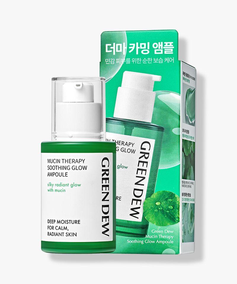Free Green Dew Mucin Therapy Soothing Glow Ampoule + 3 Sunscreen Trial Samples