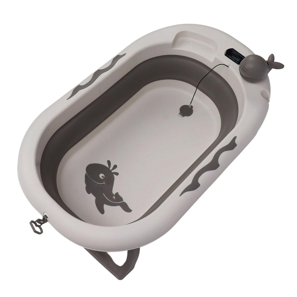 Baby Badewanne Faltbare Baby Temperaturfühlende Badewanne Faltbarer Verdickter Sitz Liege Badeeimer