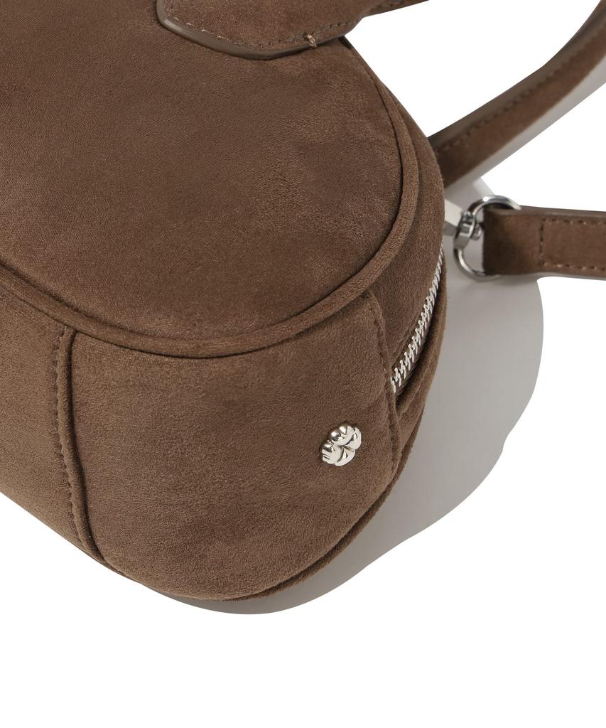 Covernat Woman Cloverheart Classic Suede Tote Bag Brown