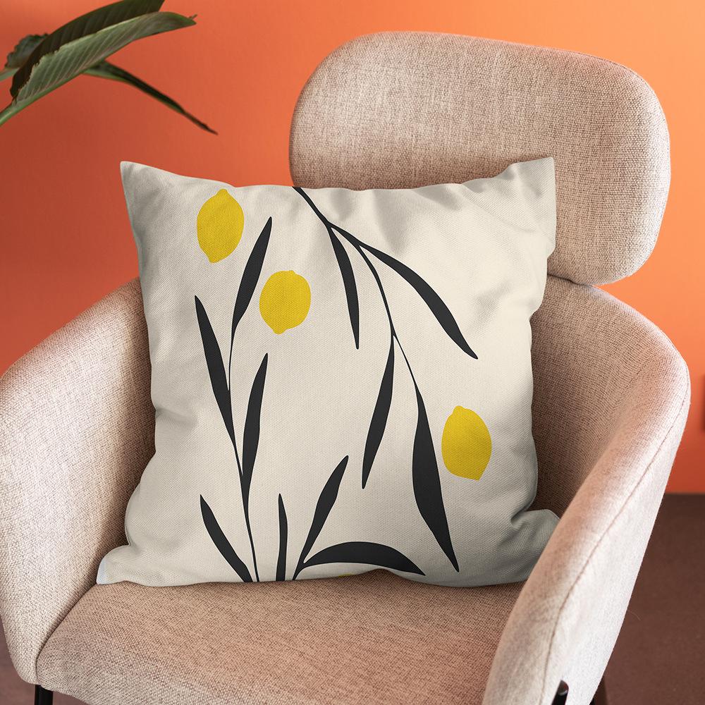 Nordic Abstract Art Flower Print Pillowcase Short Plush Pastoral Simple Home Sofa Cushion Car Cushion