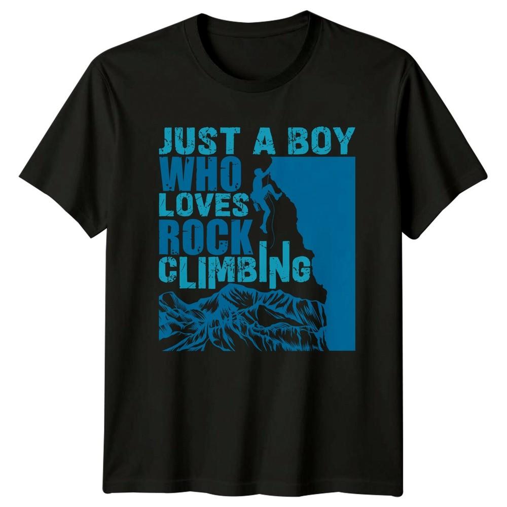 Nur ein Junge, der Unisex-T-Shirts liebt Klettergeschenk für ihn