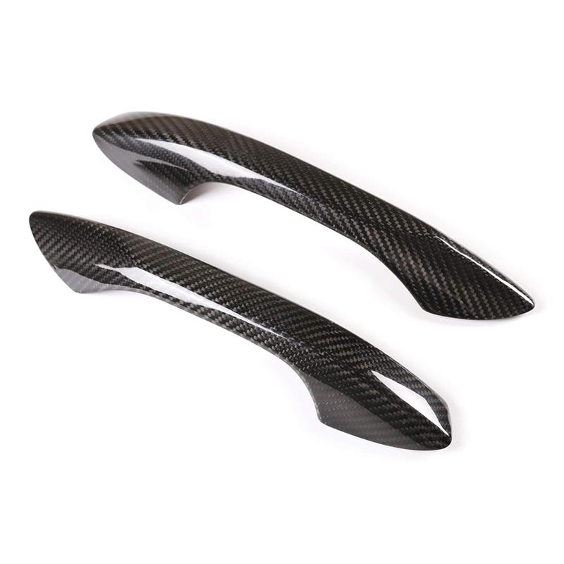 Car Exterior Door Handle Cover Trim Accessories Dry Carbon Fiber Parts For 911 2012-2018 718 2016-, Without Holes