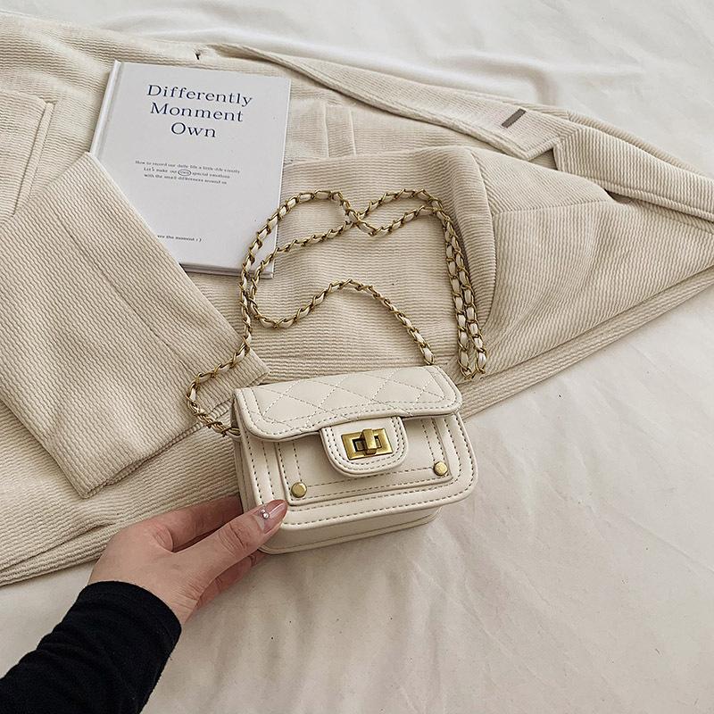Borsa quadrata piccola alla moda per bambini, Borsa a tracolla piccola con catena Xiangfeng, Accessorio per bambini stile principessa, Portamonete