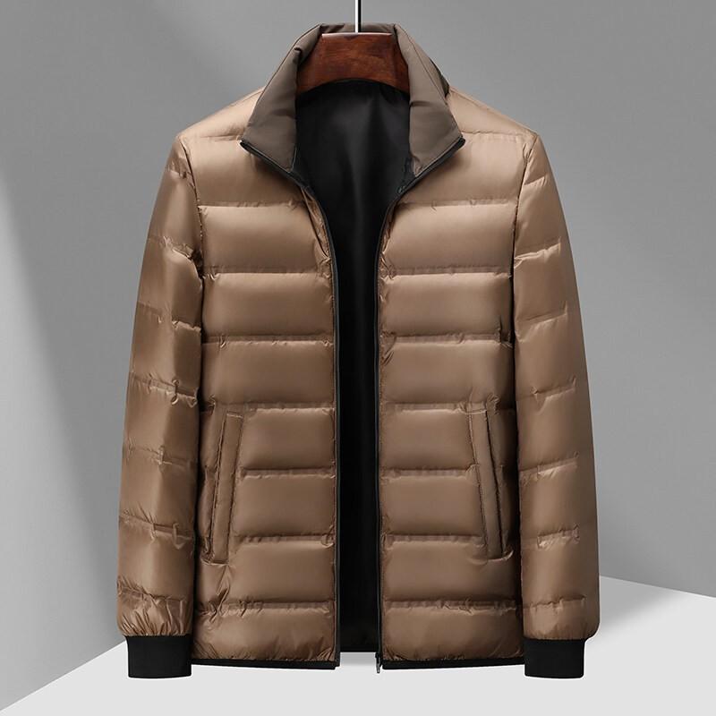 Mens Detachable Down Jacket Winter Business Casual 3-in-1 Hooded Parka 96-99% White Duck