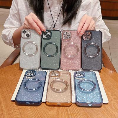 Custodia Magnetica Glitter per Ricarica Wireless iPhone 15 Pro Max