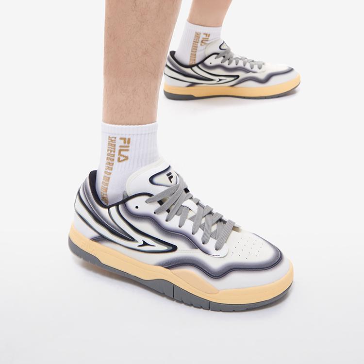 FILA Fusion T88 SKB Synthetic Leather Fashion Casual Wear Durable Low-Top Skate Shoes Men sneaker Off-White T12M232313FAB