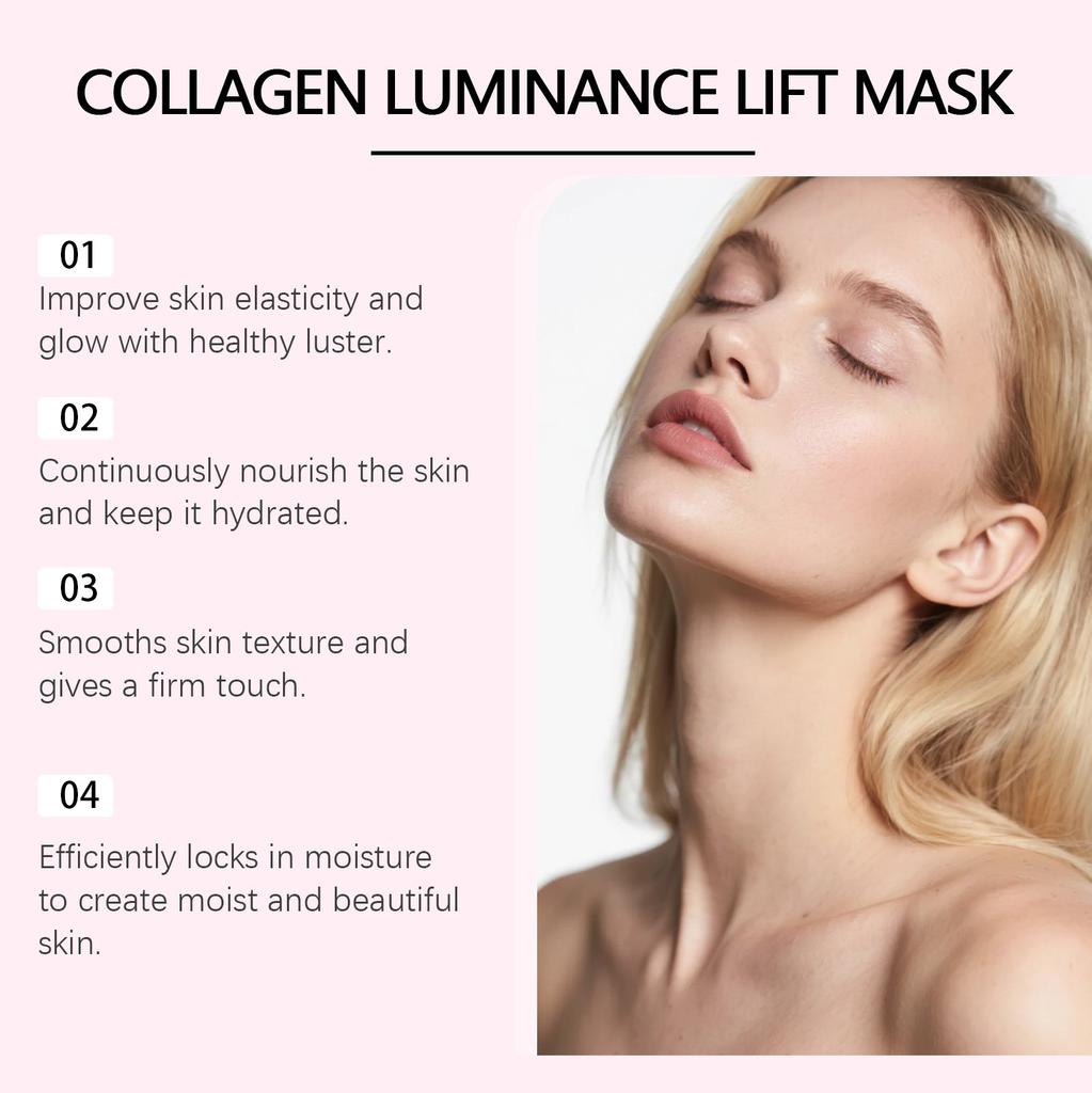 VIARELINE Collagen Hydrating Face Mask 3-in-1 Nourishing Moisturizing Revitalizing Radiance