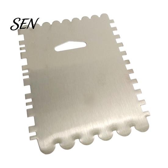 Dough Divider for Bread Stainless Steel Cake Scraper with Multi-faceted Sawtooth, Rectangle/Pentagon/Triangle/Semi-circle Shape Cream Icing Smoothing
