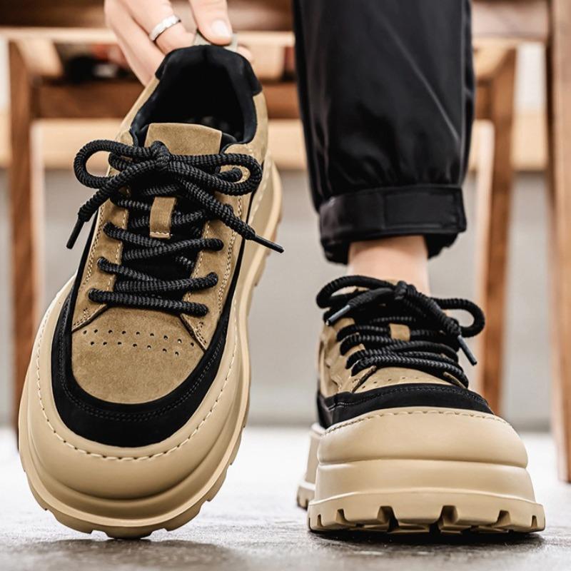 Fashion Shoes for Men High-quality Platform Board Shoe Big Head Trend Leather Sneaker Student Outdoor Leisure Men Shoe Zapatillas Hombre