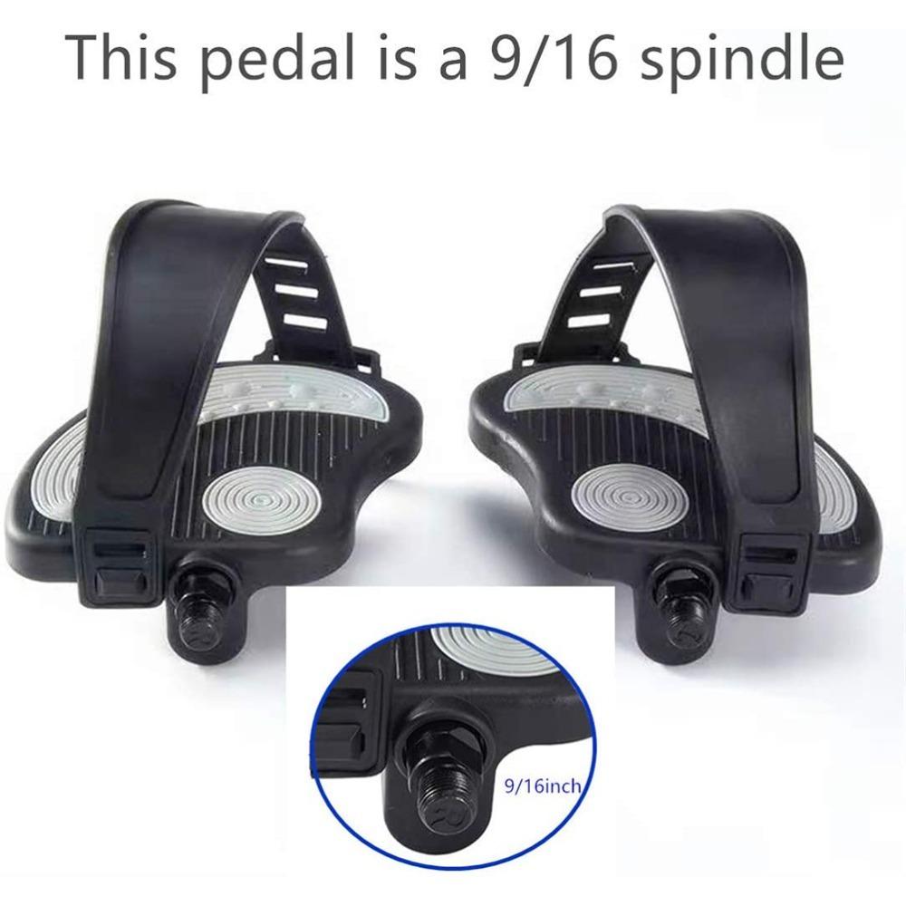 1 Coppia con Cinghie Regolabili Pedali Cyclette Sostituzione Pedali Bicicletta Upgrade Bicicletta Indoor
