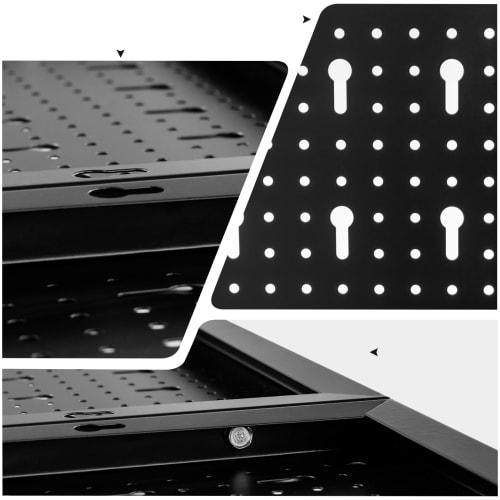 Perforated board, punching board, steel tool storage case, wall-mounted storage case, tool storage, small item storage, toolbox, factory, workshop, ga