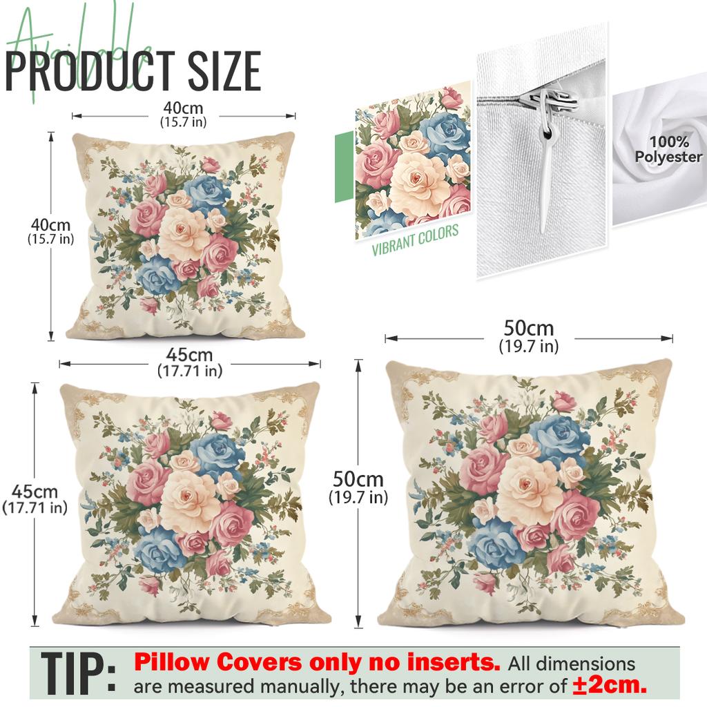 Retro Floral Design Cushions Pillowcase Polyester Cushion Cover Throw Pillow Pillowcover Home Car Sofa Decor