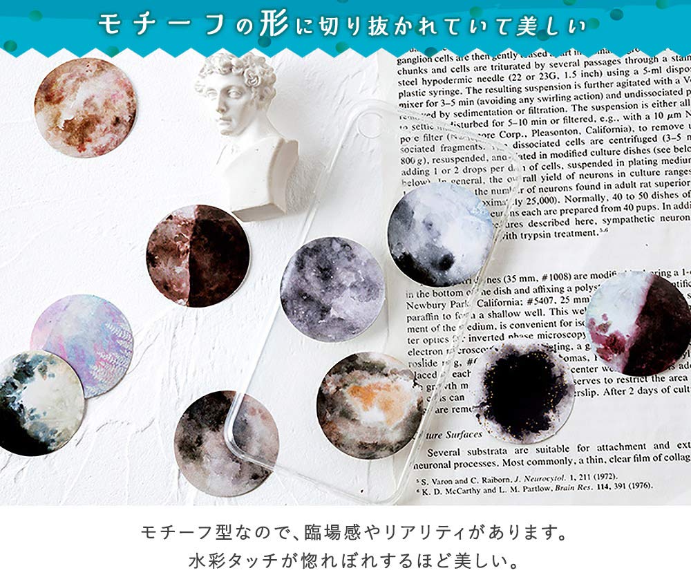 Moin Moin Flake Stickers Space Set of 92 Stickers 2007sl33 Earth, Planets, Mars, Mercury, Jupiter, Venus, Saturn,