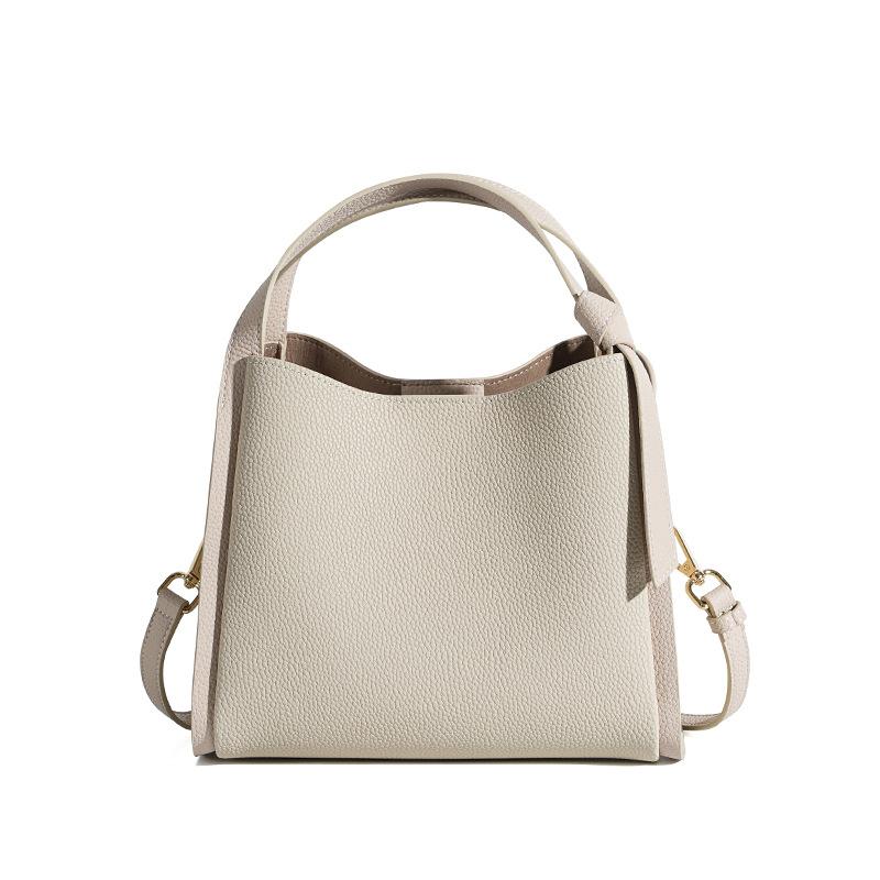 

Leather women s versatile fashion large-capacity shoulder messenger bag, cowhide high-end vegetable basket, portable bucket bag