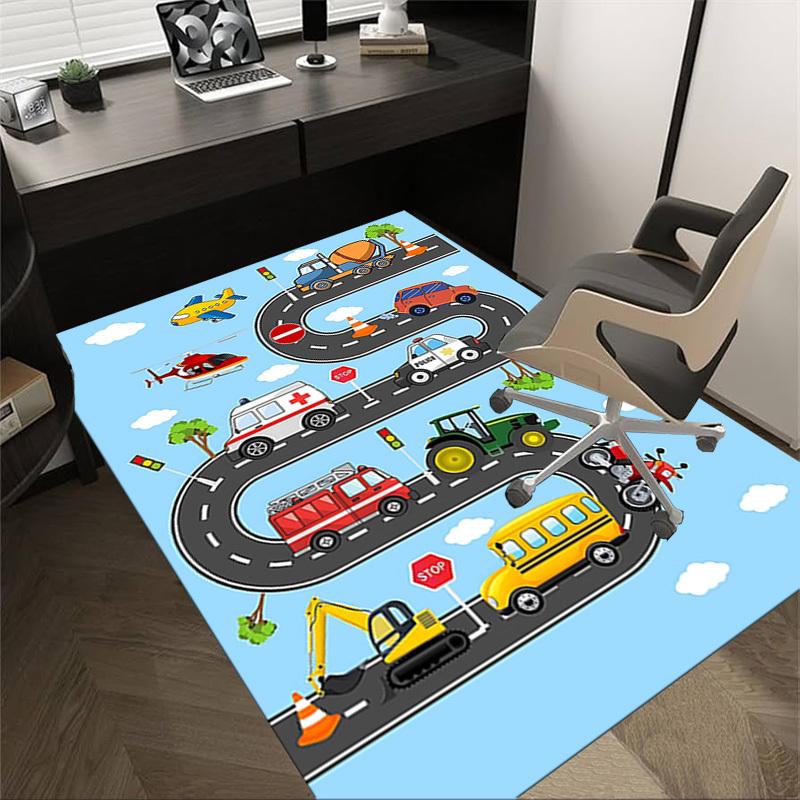 

1PC Transportation Vehicle Extra Large Non-Slip Floor carpet, Office, family, bedroom, Studio - Large Area Rug Indoor Rugs, Vibrant Colors-W226 60cm by 90cm
