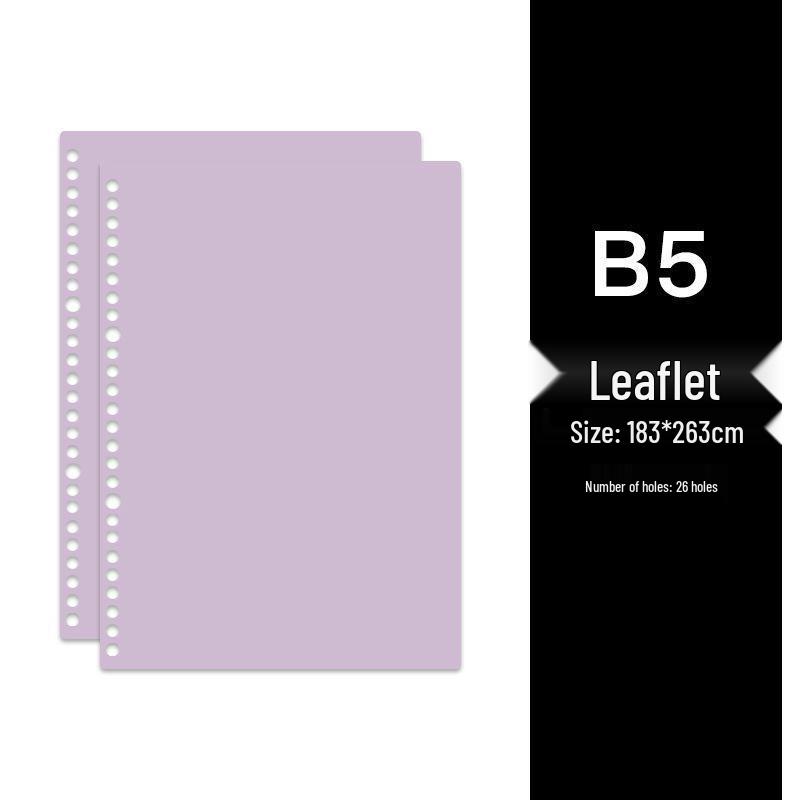 Colored Loose-Leaf Binding Sleeves - A4/B5/A5, 20/26/30 Holes, PP Material